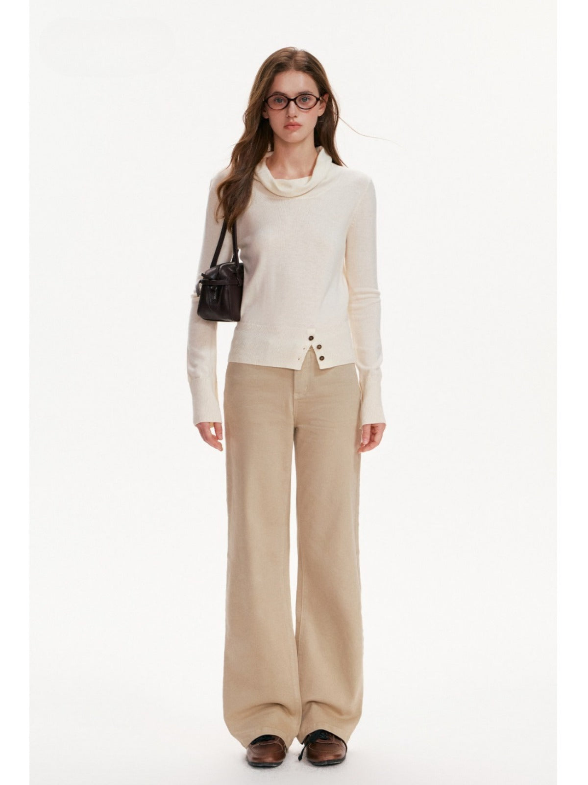 Cowl Neck Fitted Knit Top