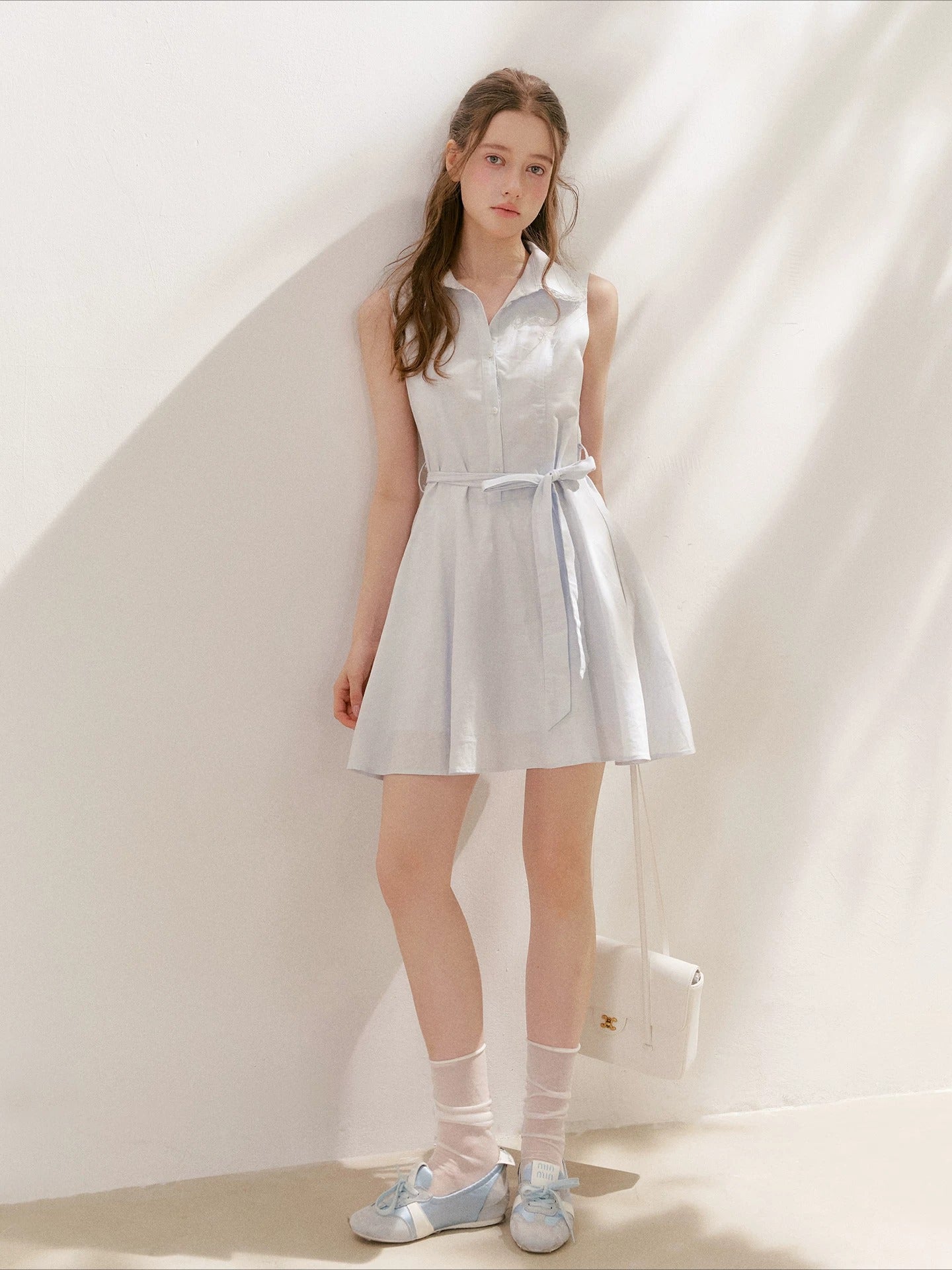 Blue Sleeveless Polo Mini Dress