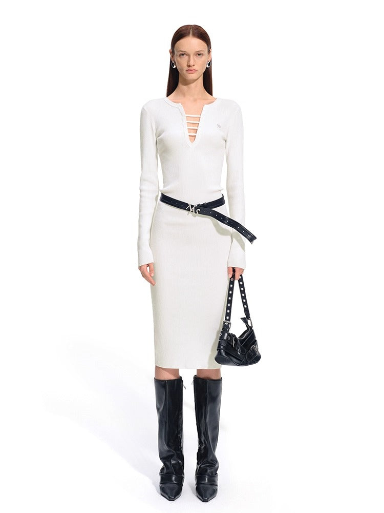 Trace Wool Blend Bodycon Dress