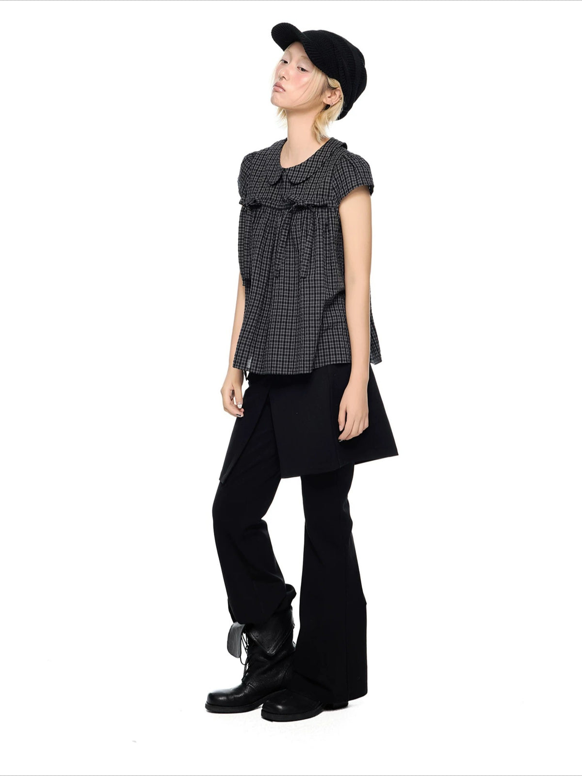 Plaid Peter Pan Top