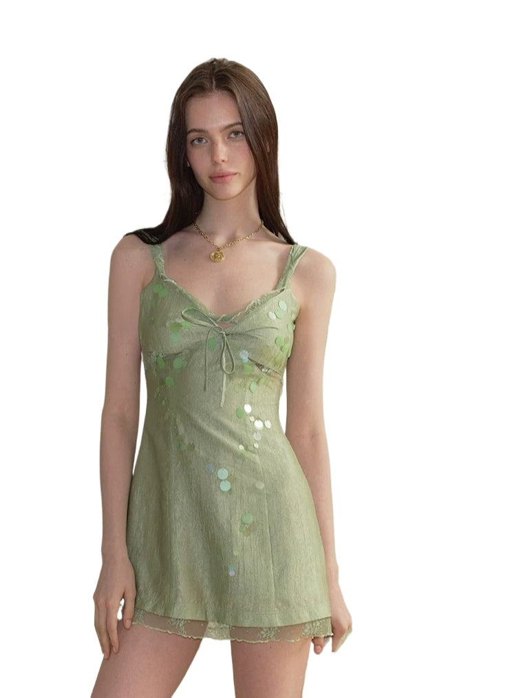 Sequin Acetate Slip Dress