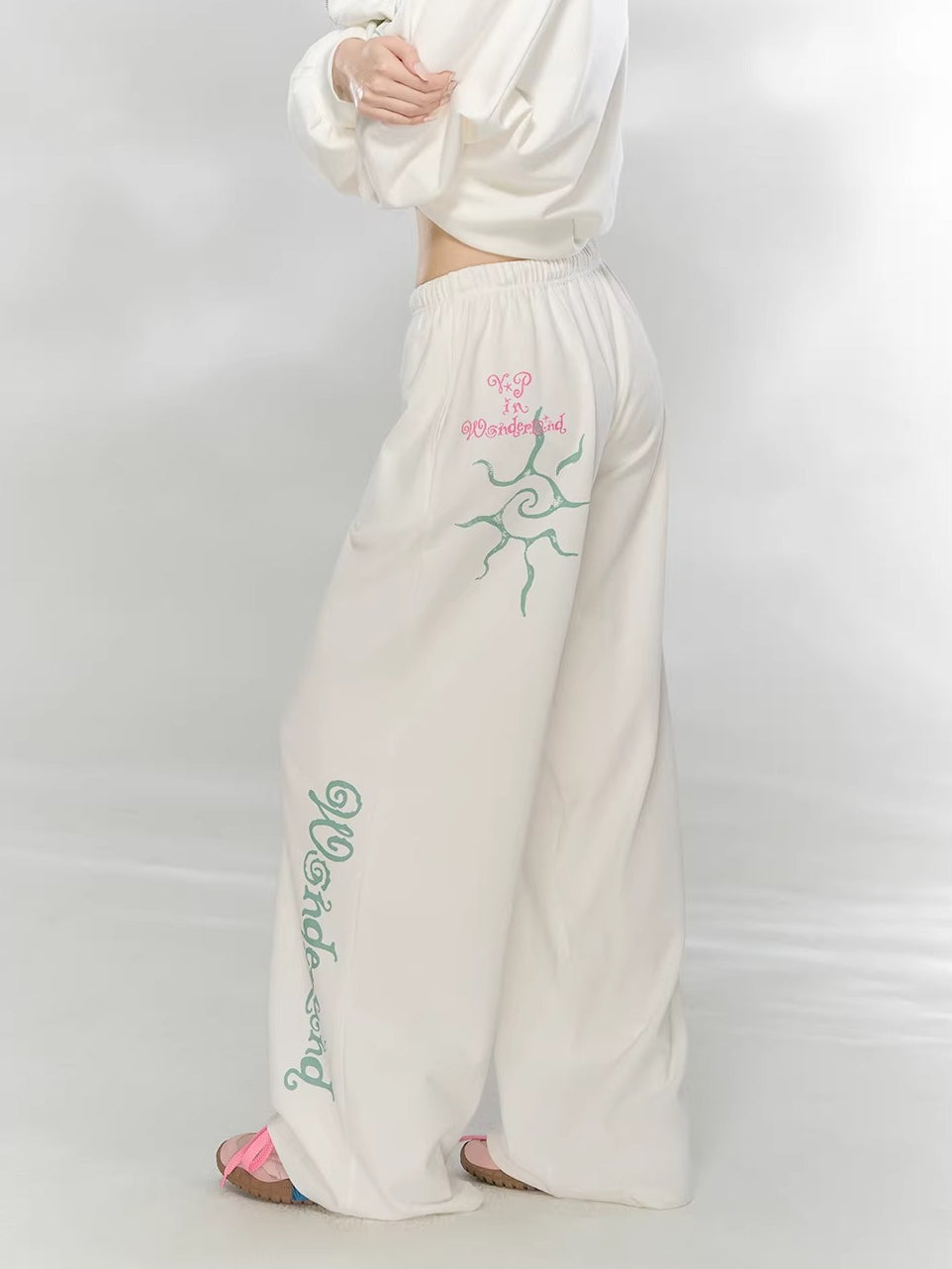 Green & Beige Printed Hoodie Set