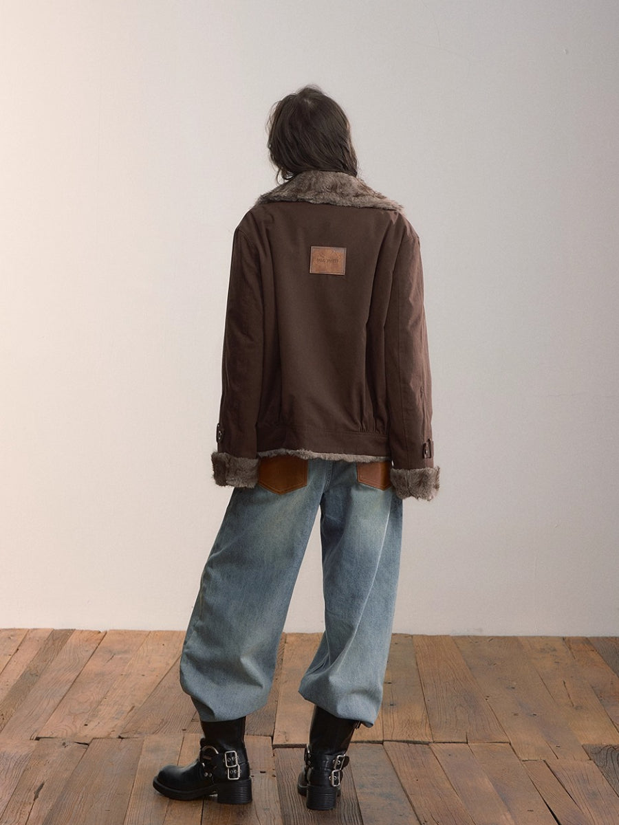 Reversible Eco-Faux Fur Toggle Coat