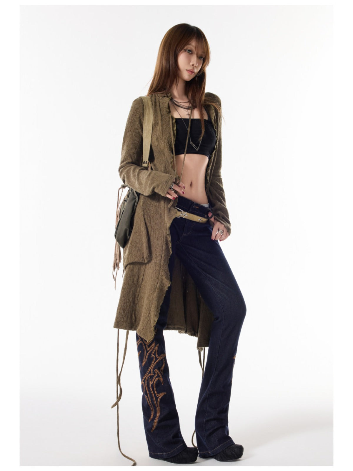 Drawstring Knit Cardigan