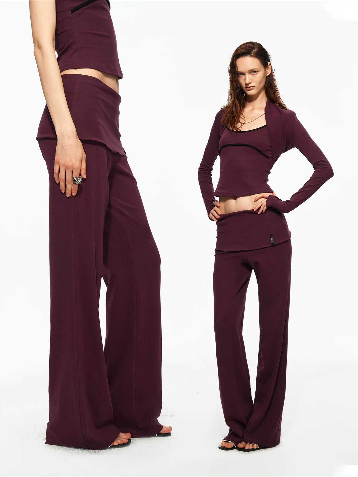 Layered Yoga Pants Set