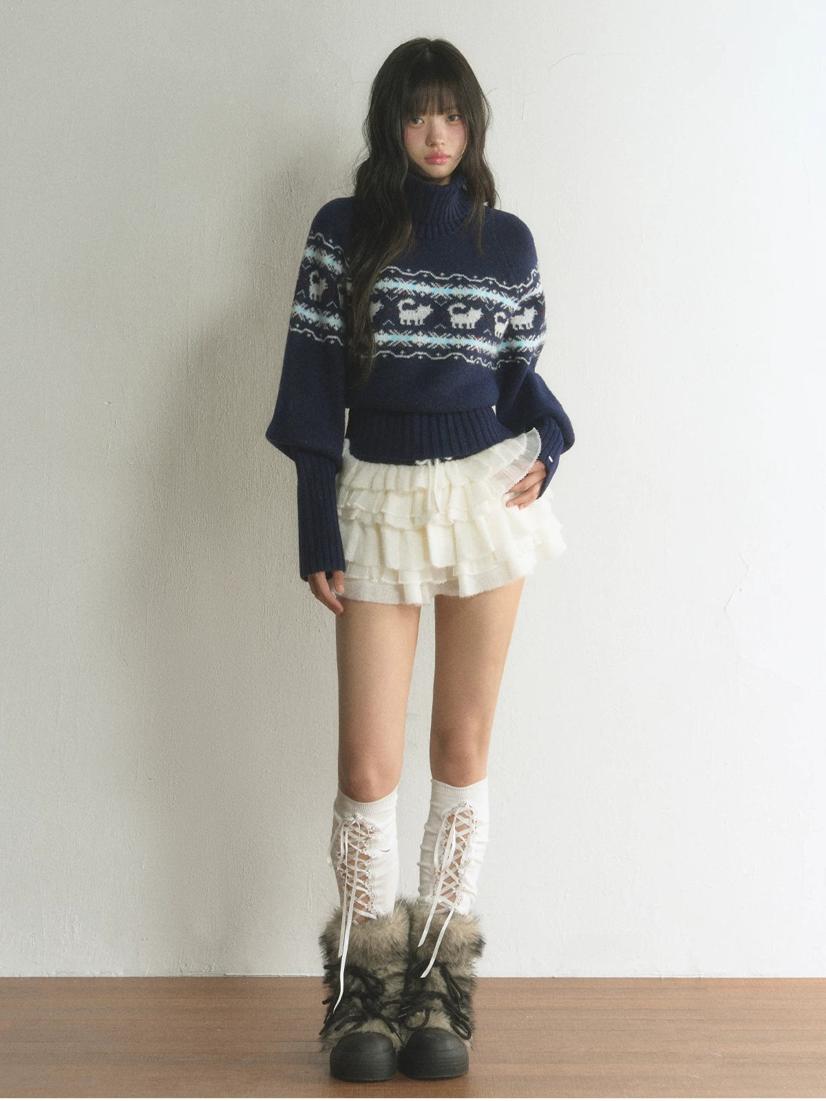 Vintage Fair Isle Cat Knit Sweater