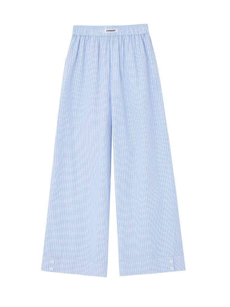 Striped Straight Leg Casual Pants