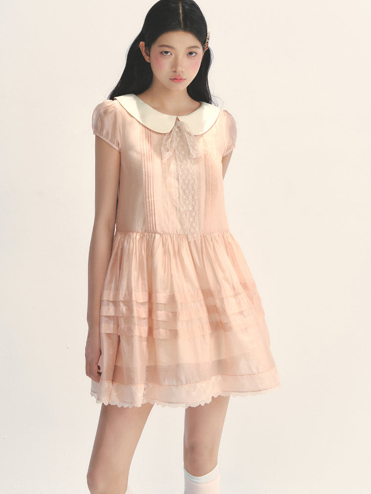 Pink Lace Baby Doll Dress