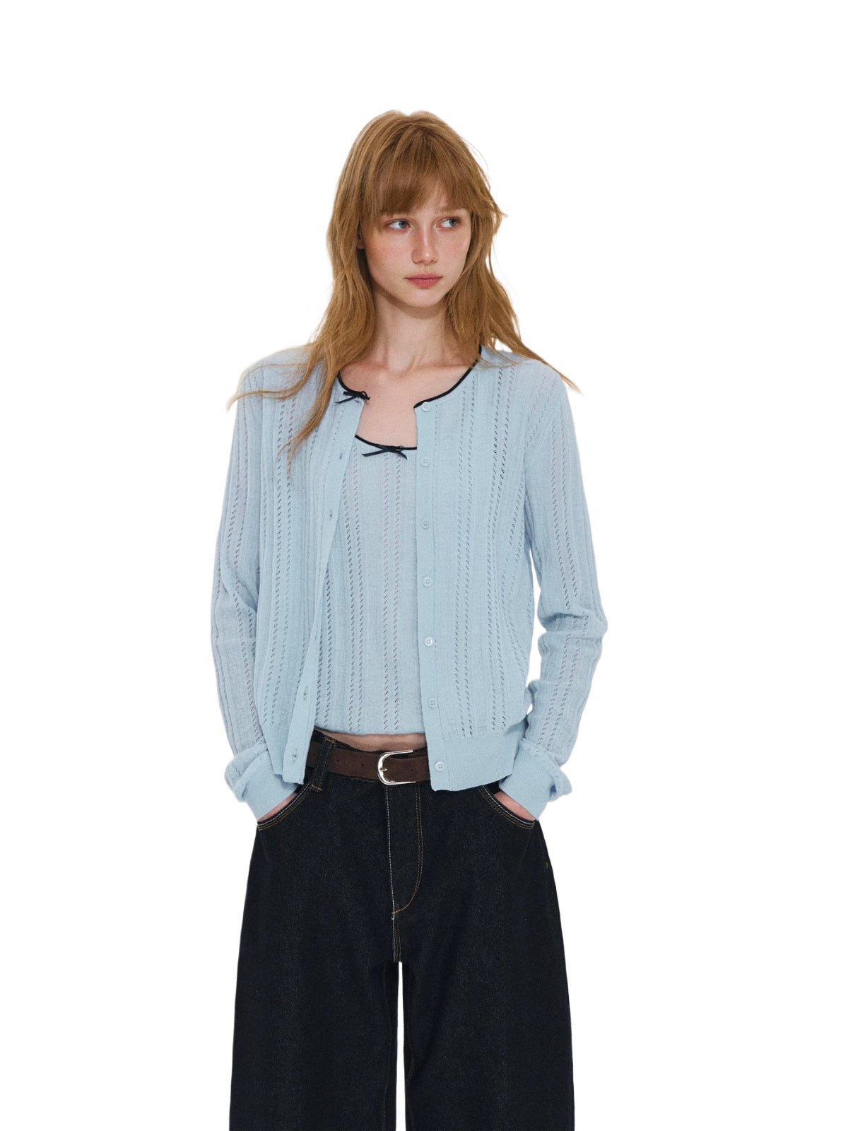 Wool Blend Bow Knit Set