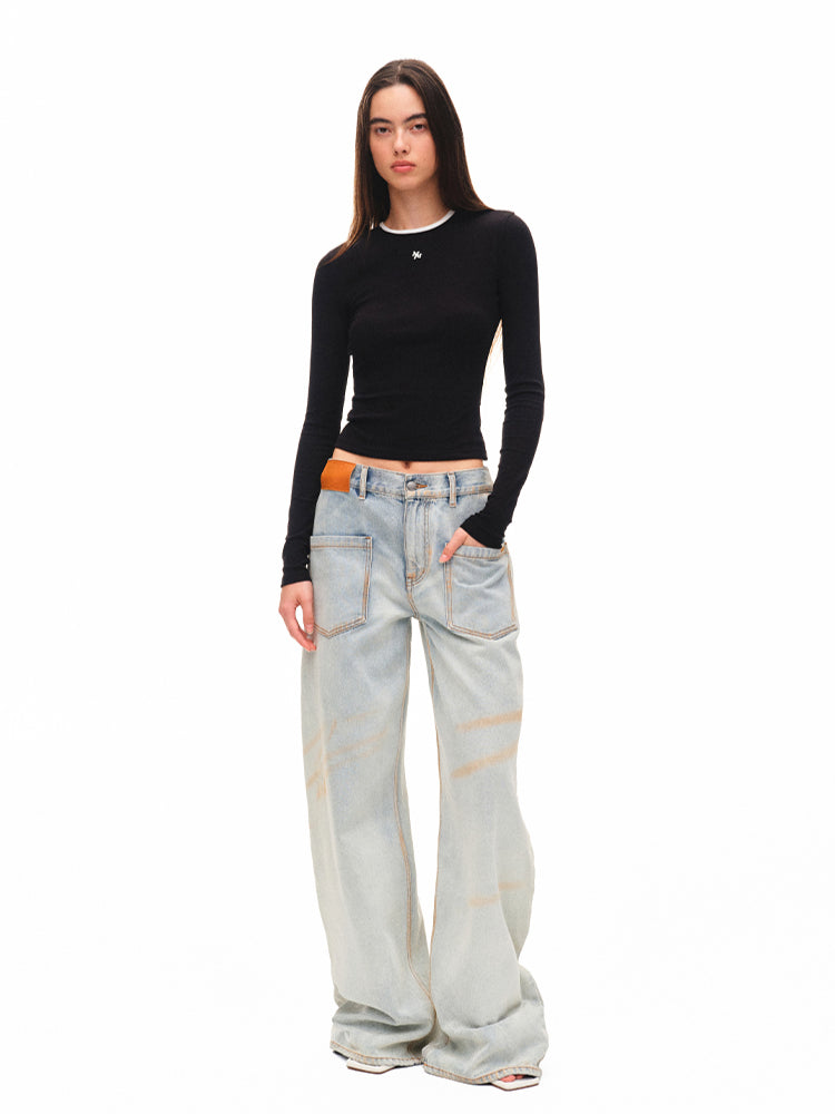 Modern Contrast-trim Regular-shoulder T-shirt