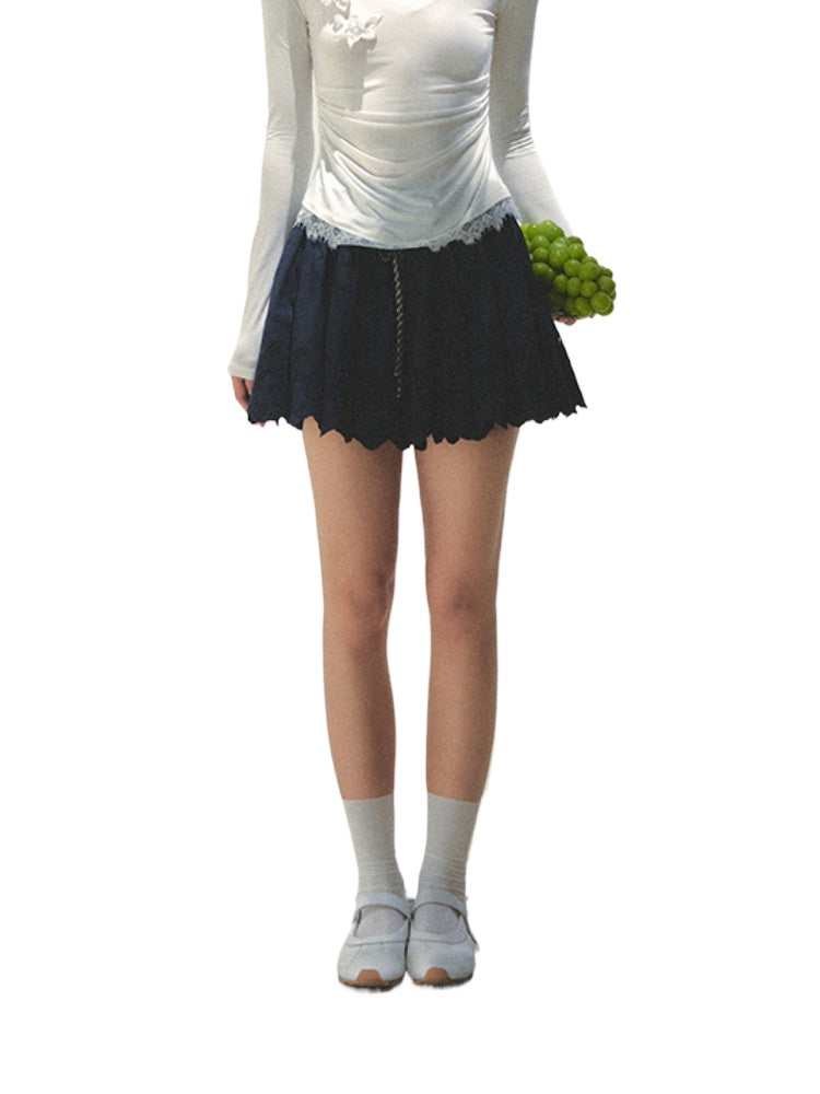 Embroidered Elastic Waist Skirt