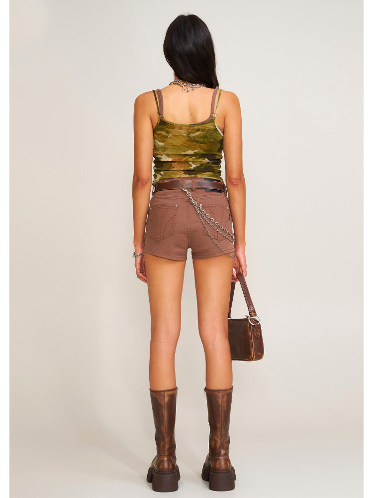 Compass Dancer Denim Flat Shorts Sand