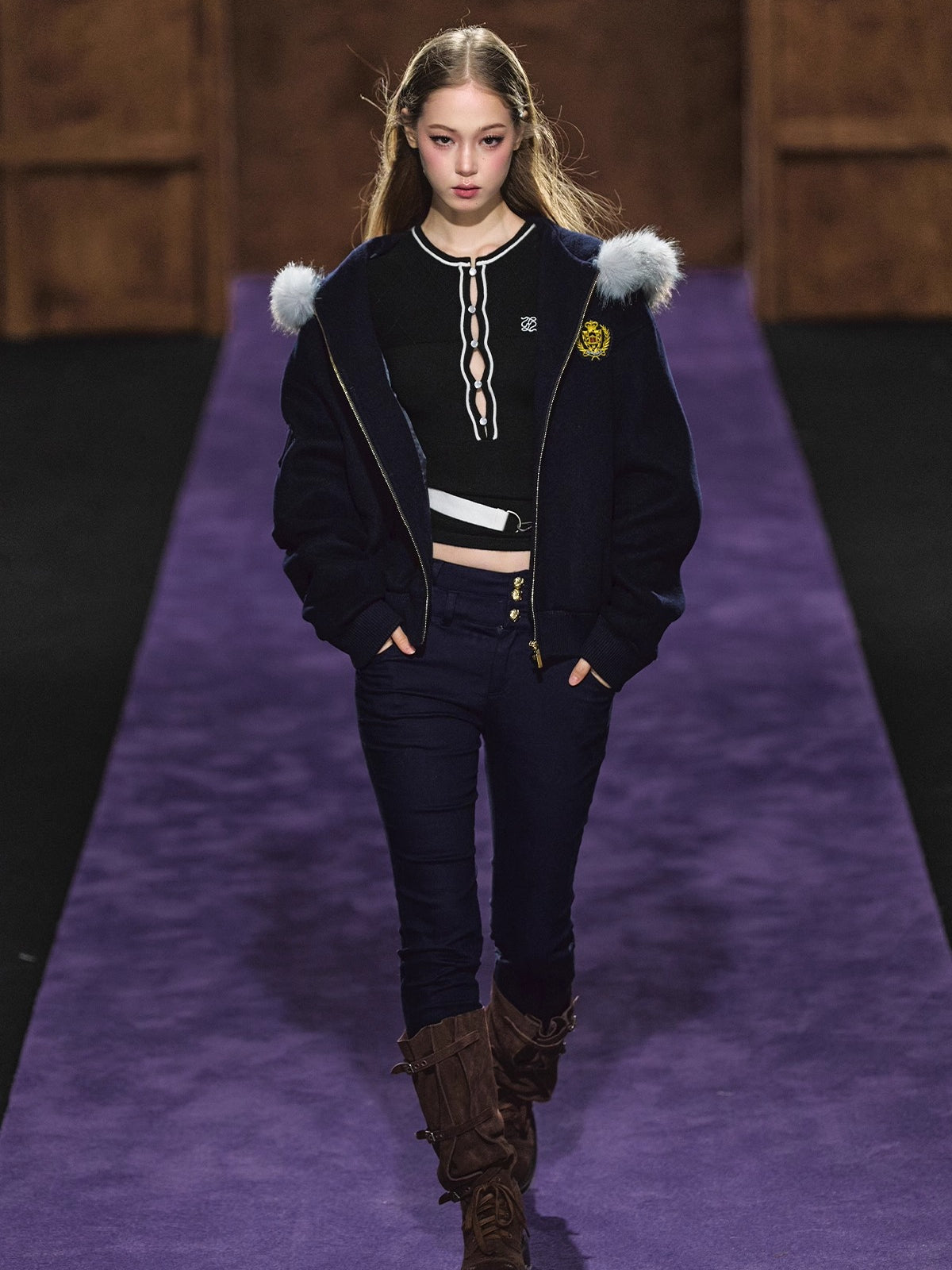 Double-Waist Stretch Skinny Jeans