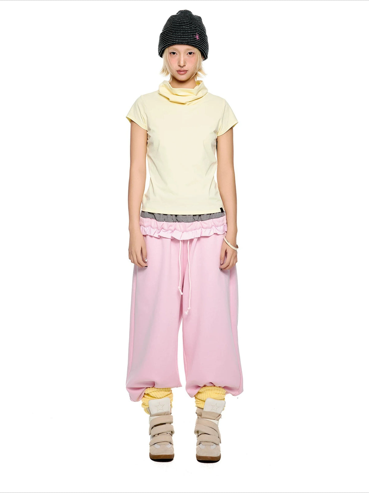 Plaid Waist Sweatpants