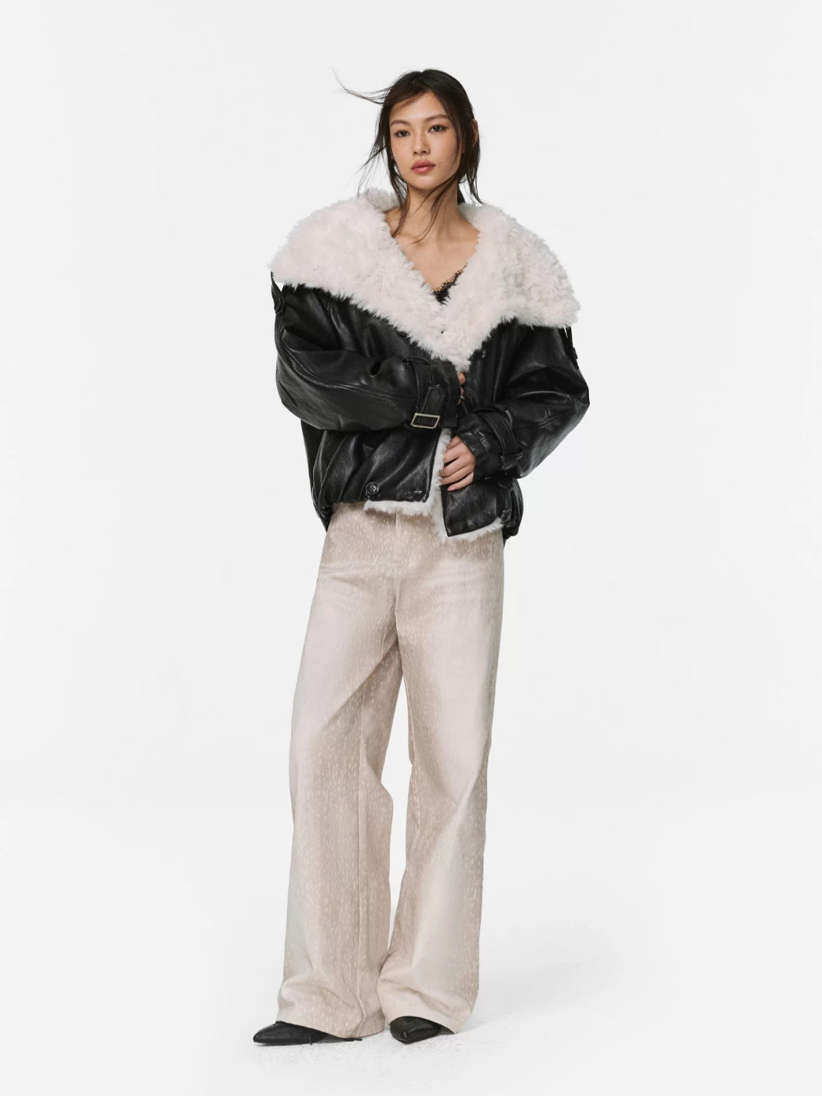 Deer Print Straight Leg Pants