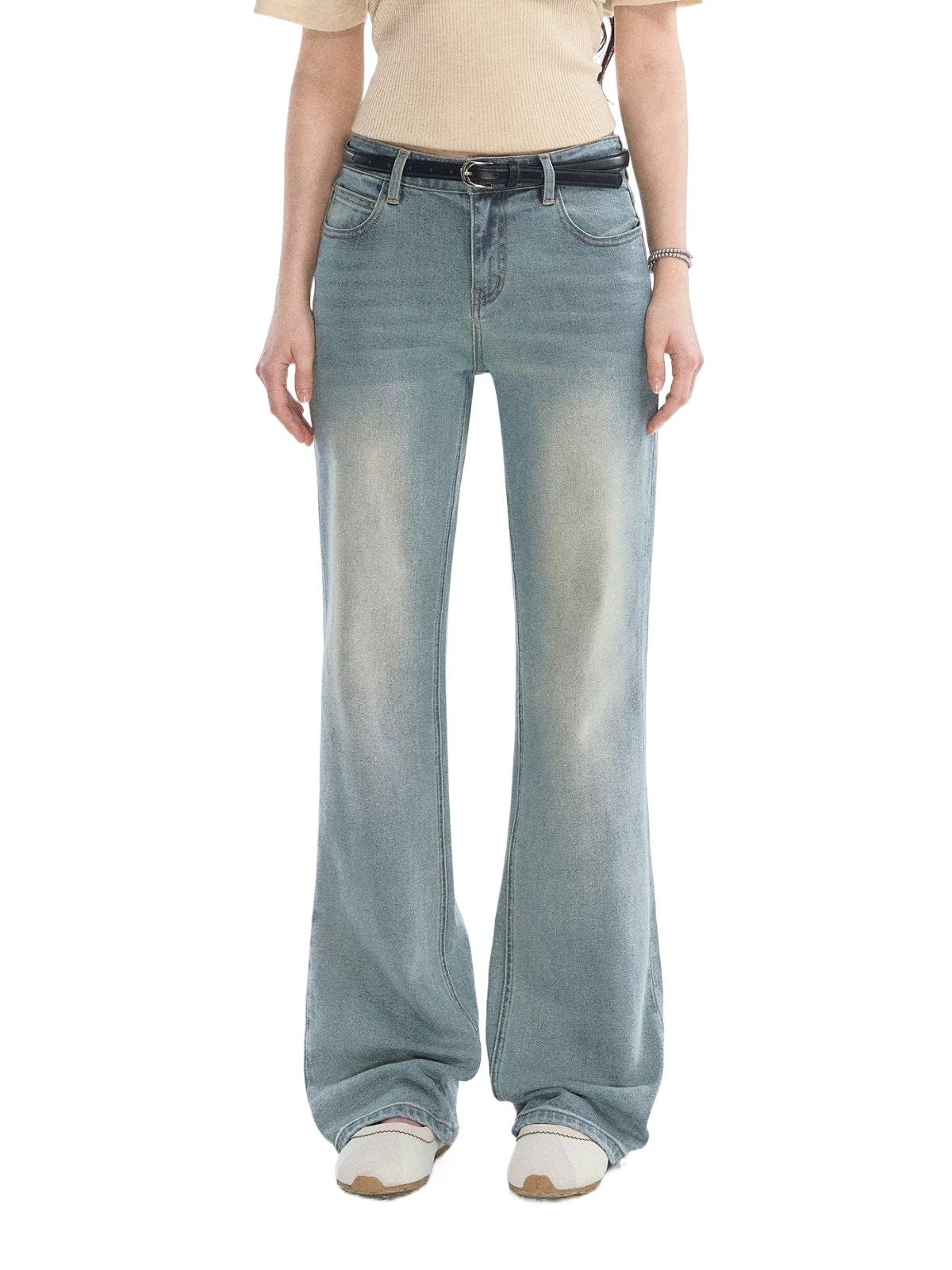 Vintage Bow Embroidered Straight Jeans