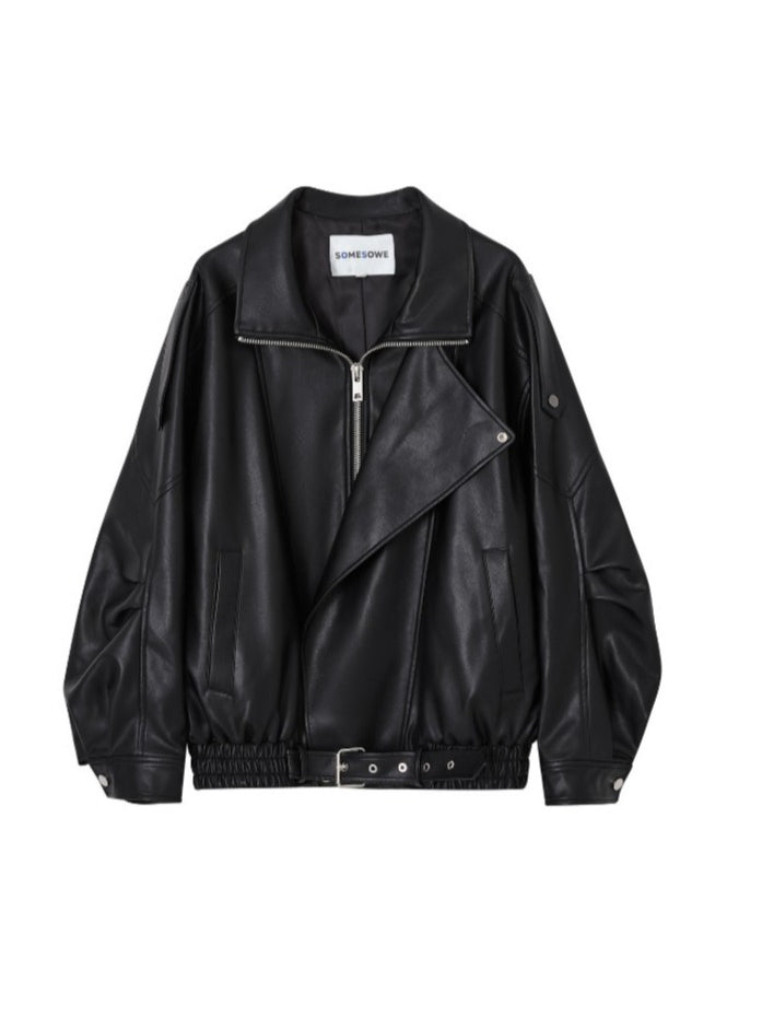 Black Vintage Moto Leather Jacket