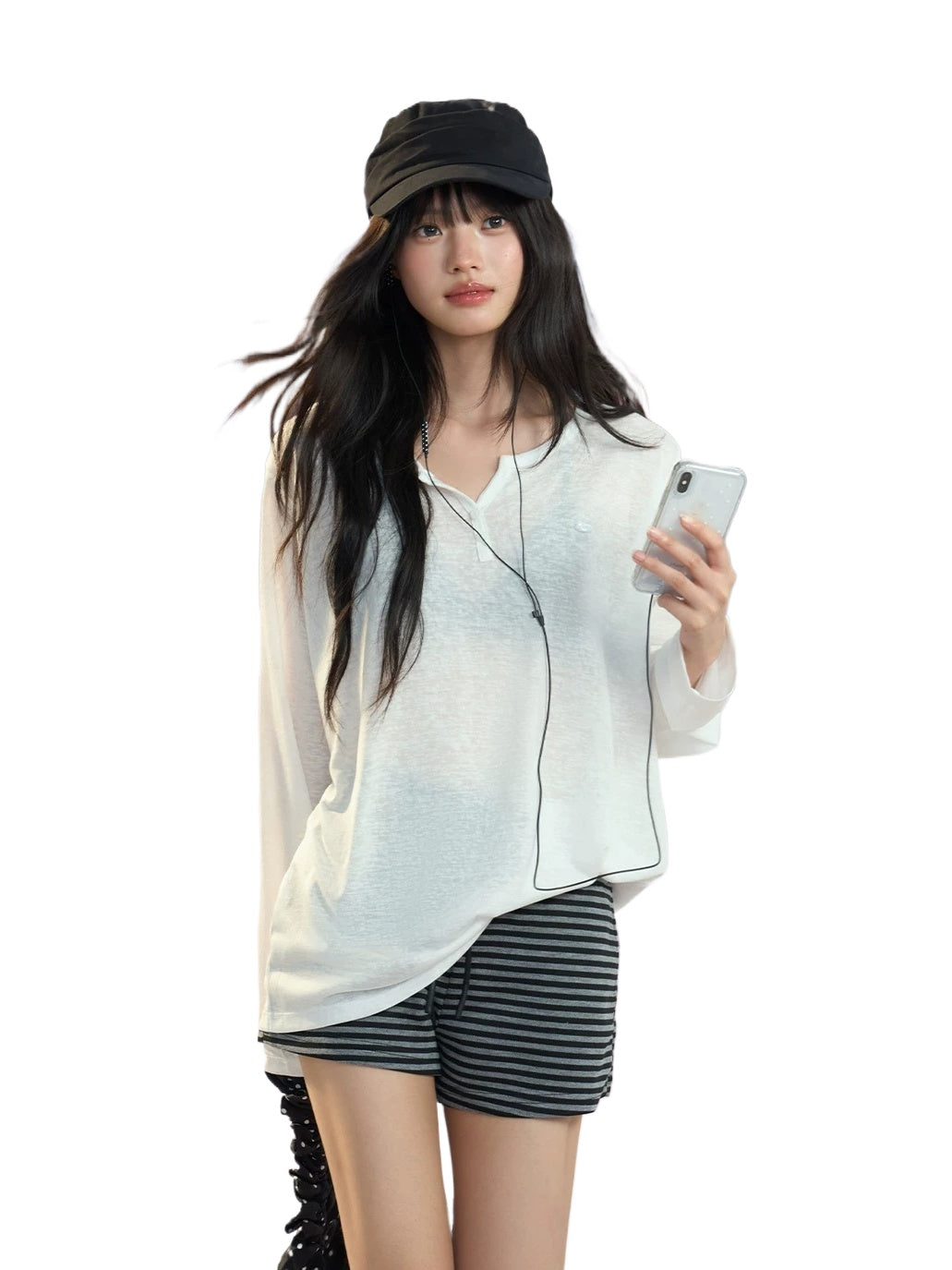 White Henley Cover Up