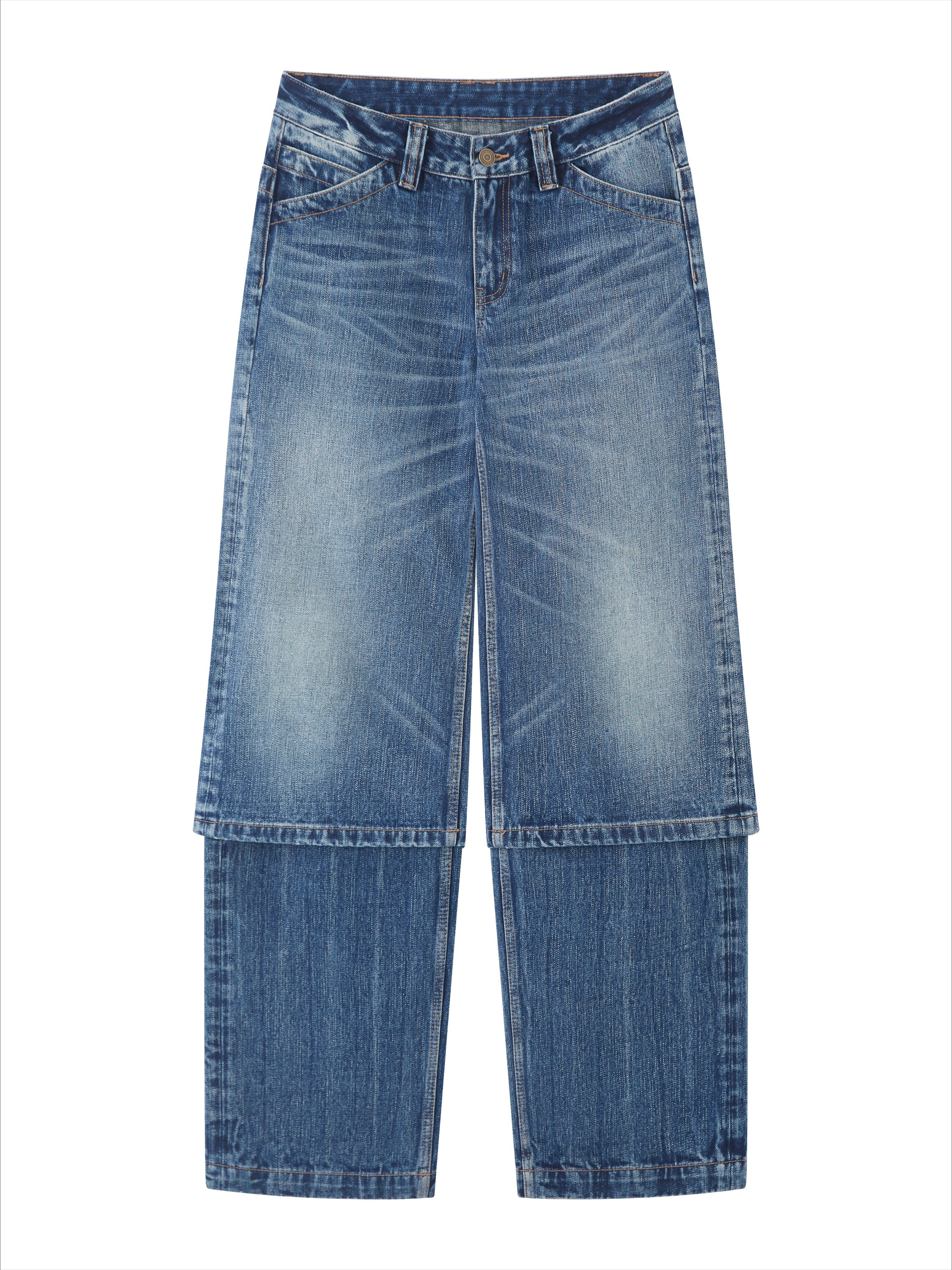 Removable Leg Design Wide-Leg Pants