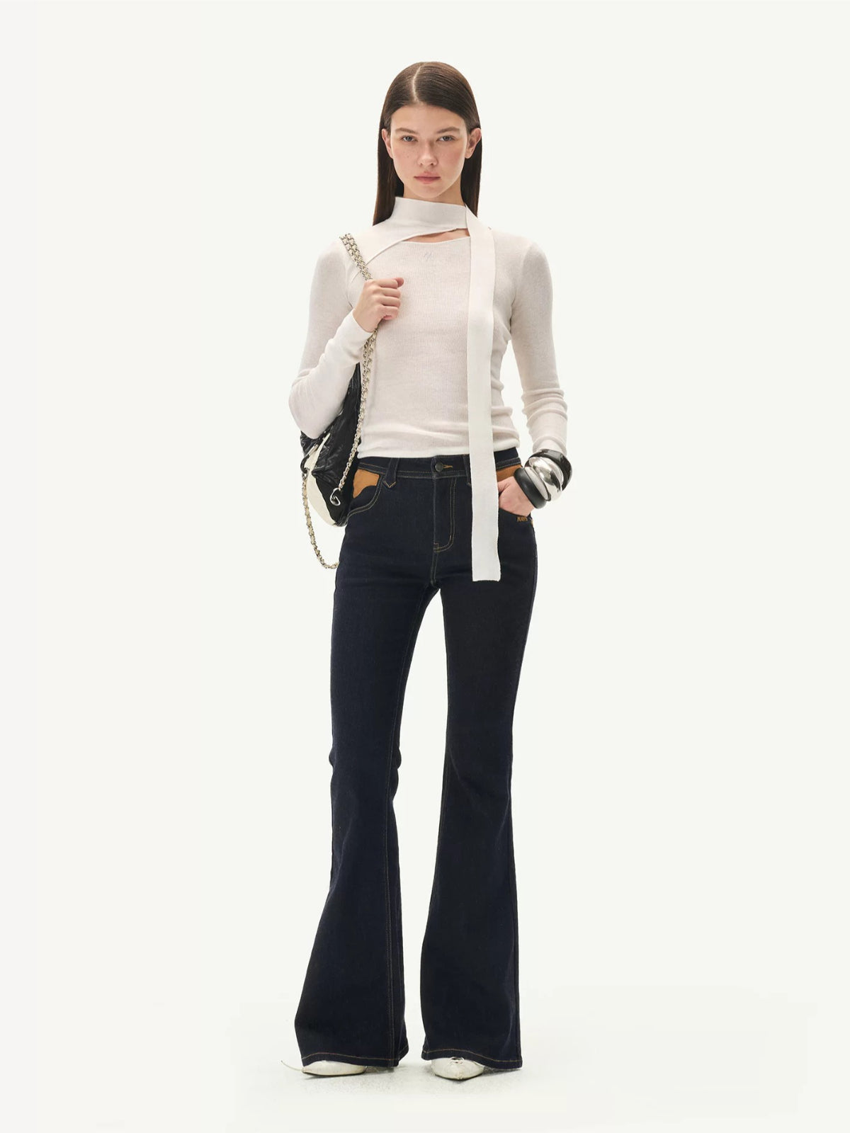 Vintage Raw Denim Slim Flare Jeans