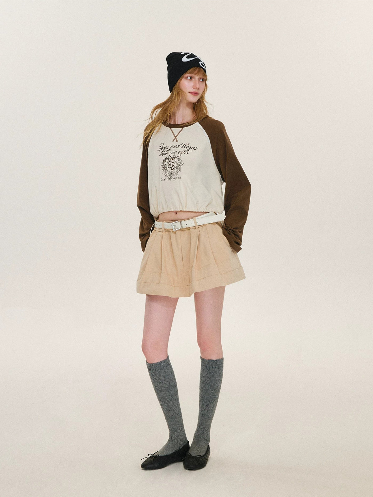 Vintage Contrast Raglan Top