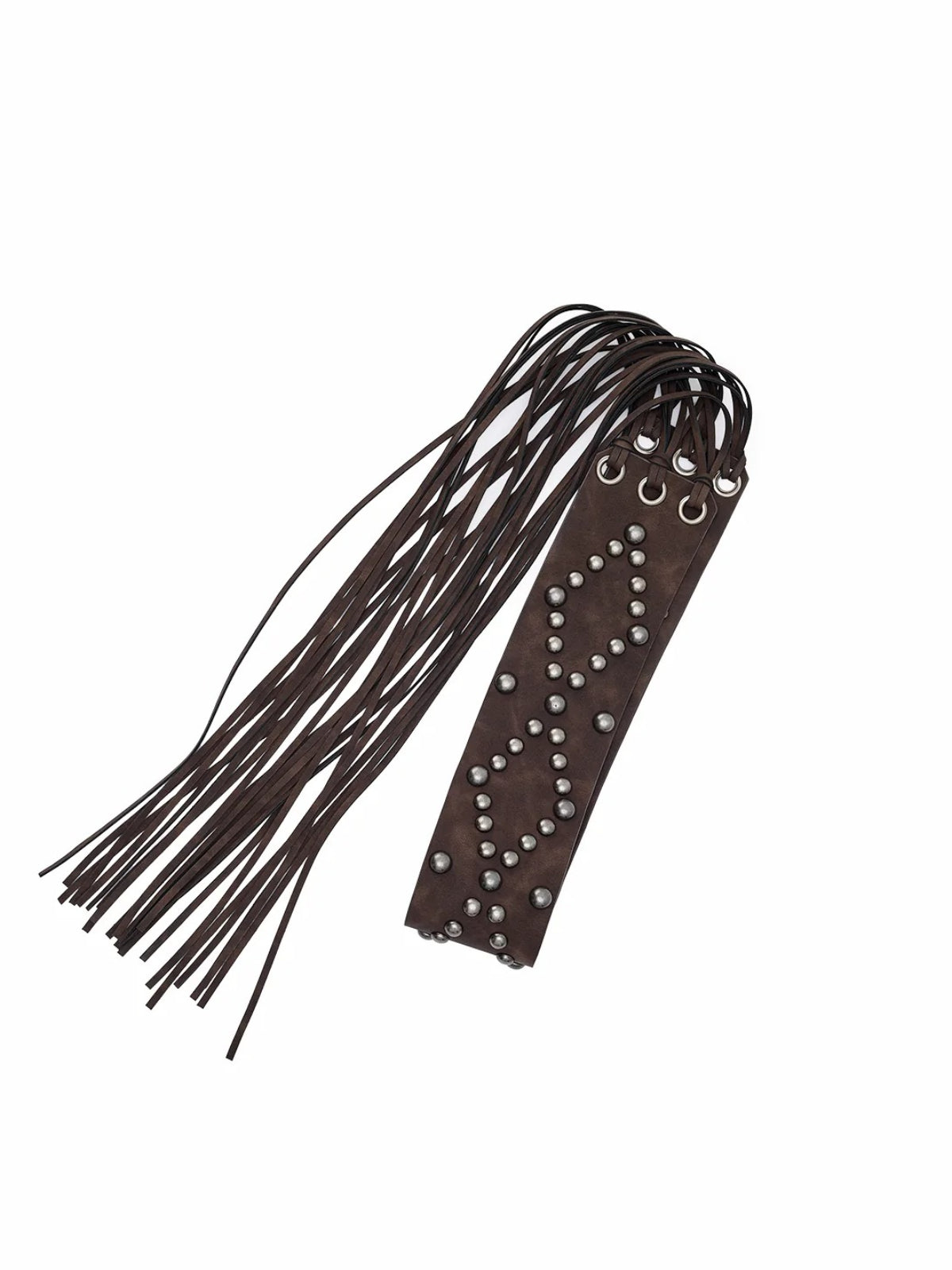 Vintage Studded Fringe Wide Waist Belt