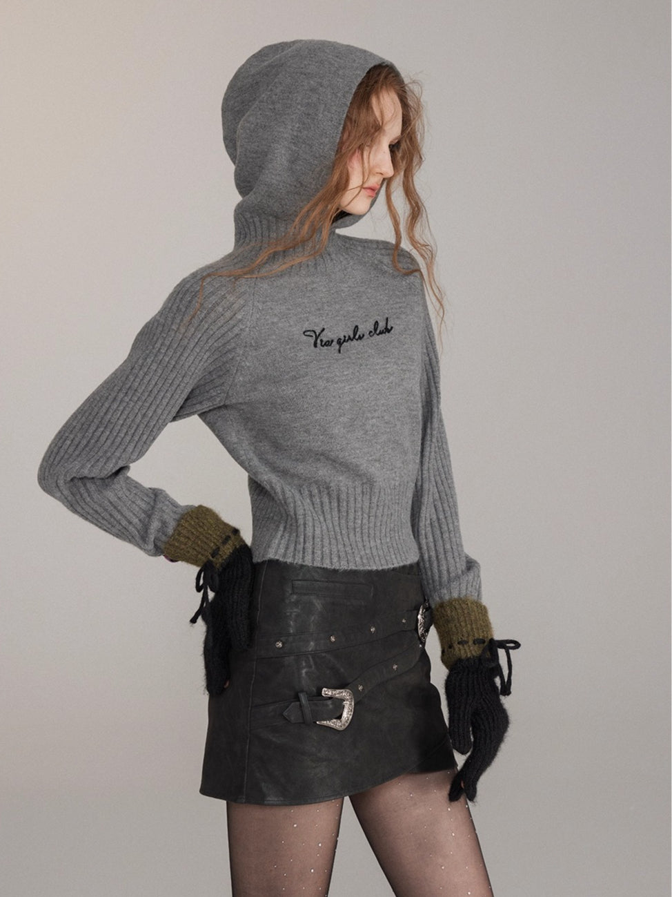 Hooded Rib-Knit Wool Pullover