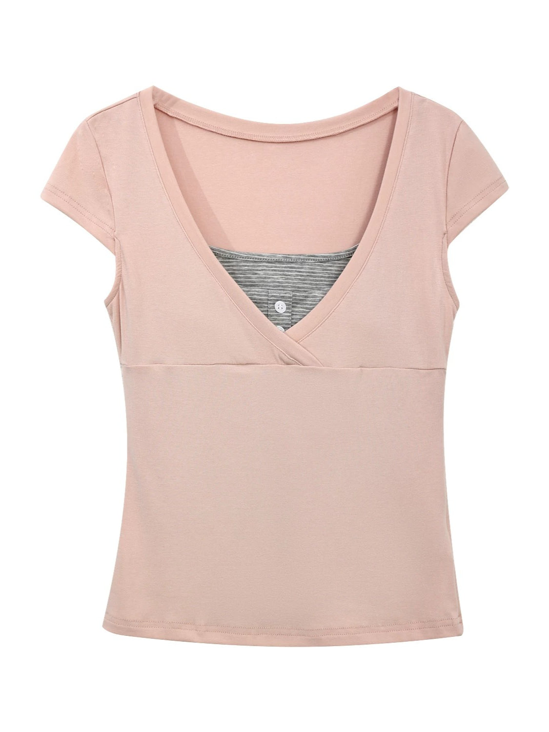 Pink Striped Layered Top Set