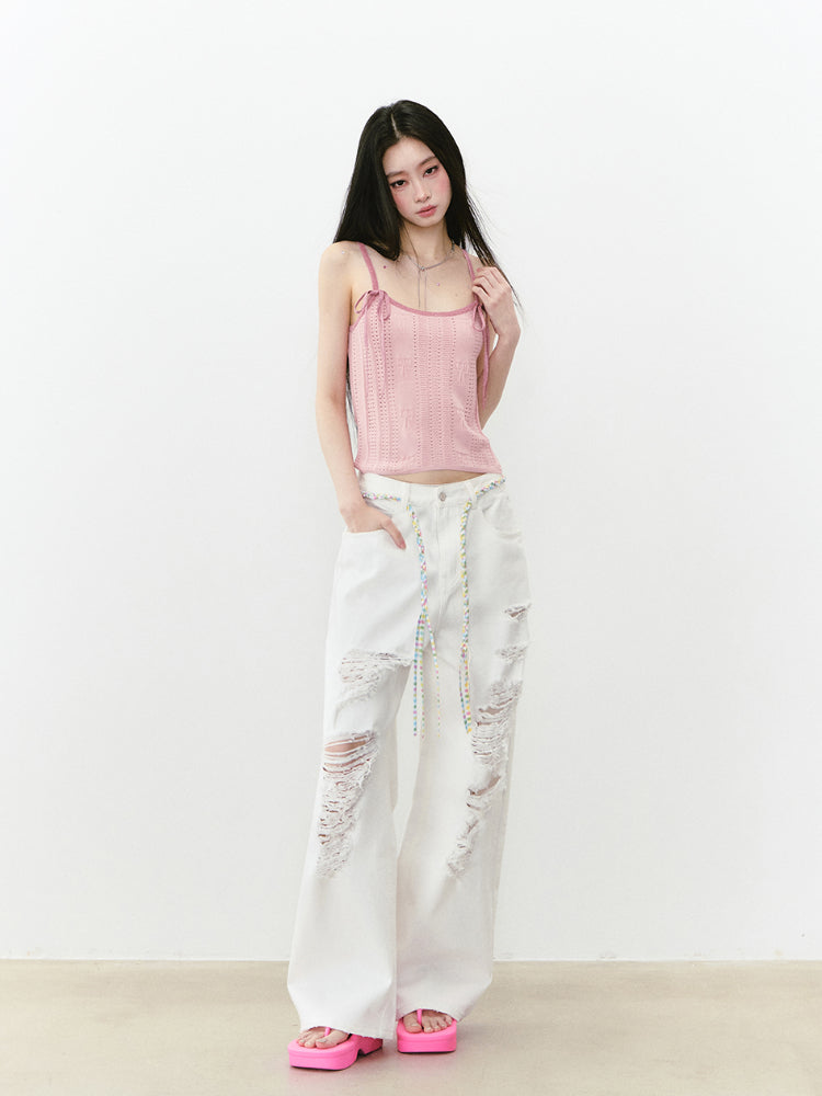 Spliced Bow Loose Sling Vest