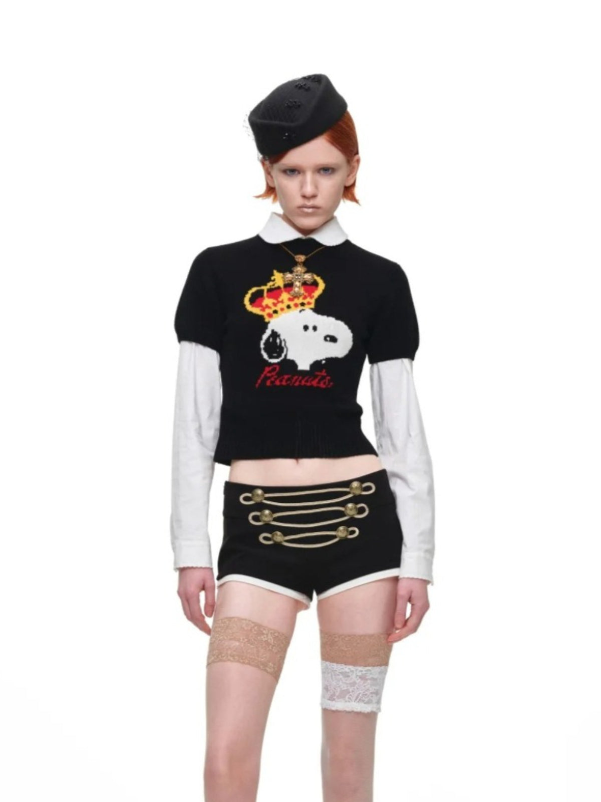 Snoopy Jacquard Wool Knit Sweater