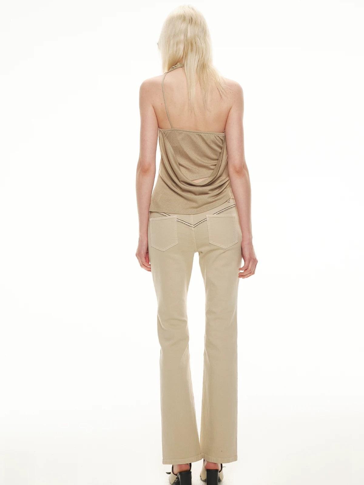 Draped Halter Satin Top