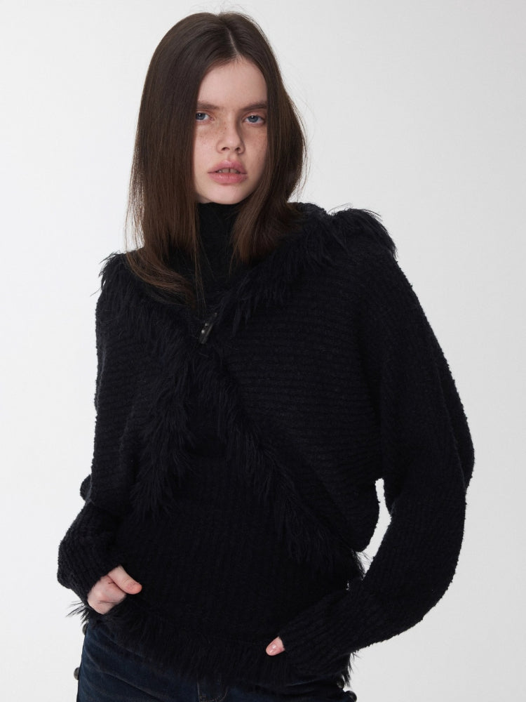 Hooded Faux Fur Knit Set