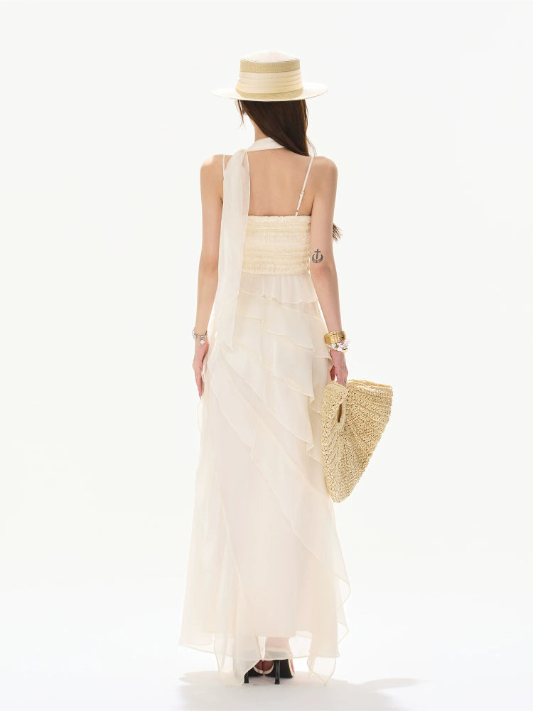 Ruffle Chiffon Maxi Dress