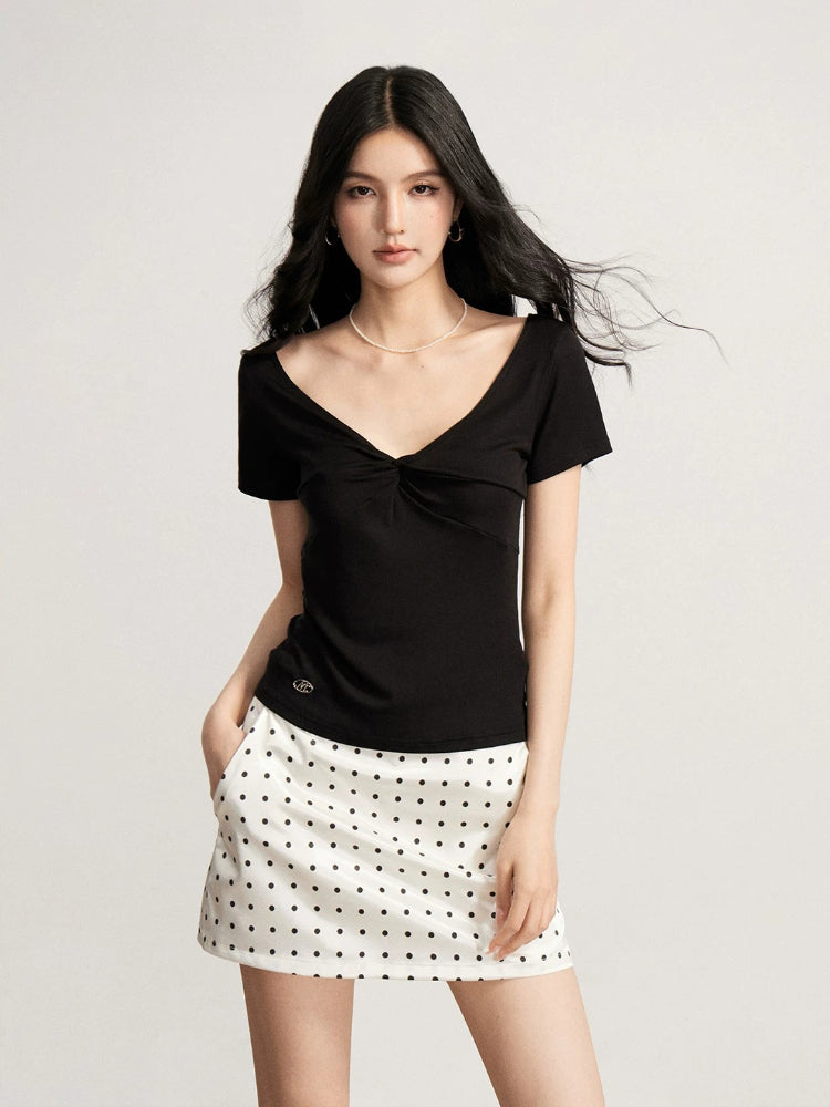 Ruched V-Neck Top