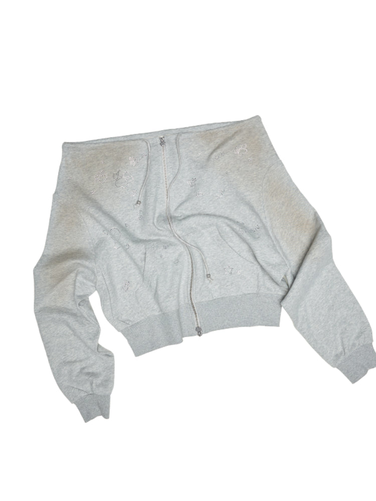 Mud Dyed Rhinestone Sweatshirt & Pant Set