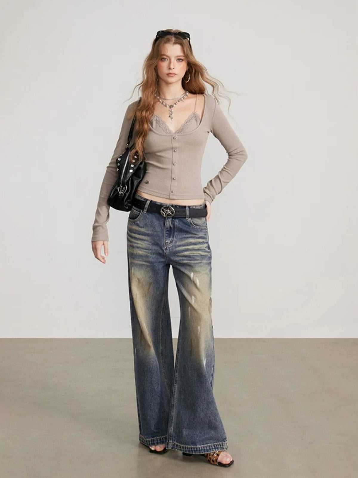 Layered Camisole Panel T-Shirt Top