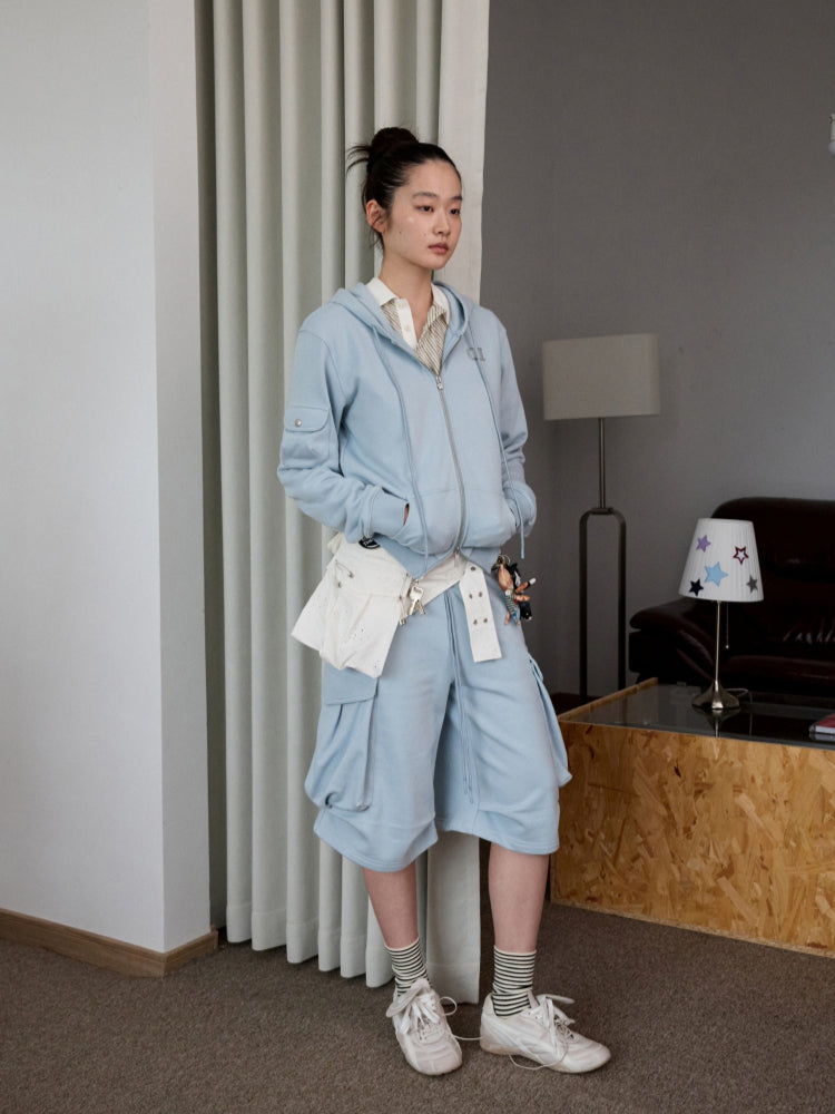 Solid Color Hoodie & Sweatpants Set