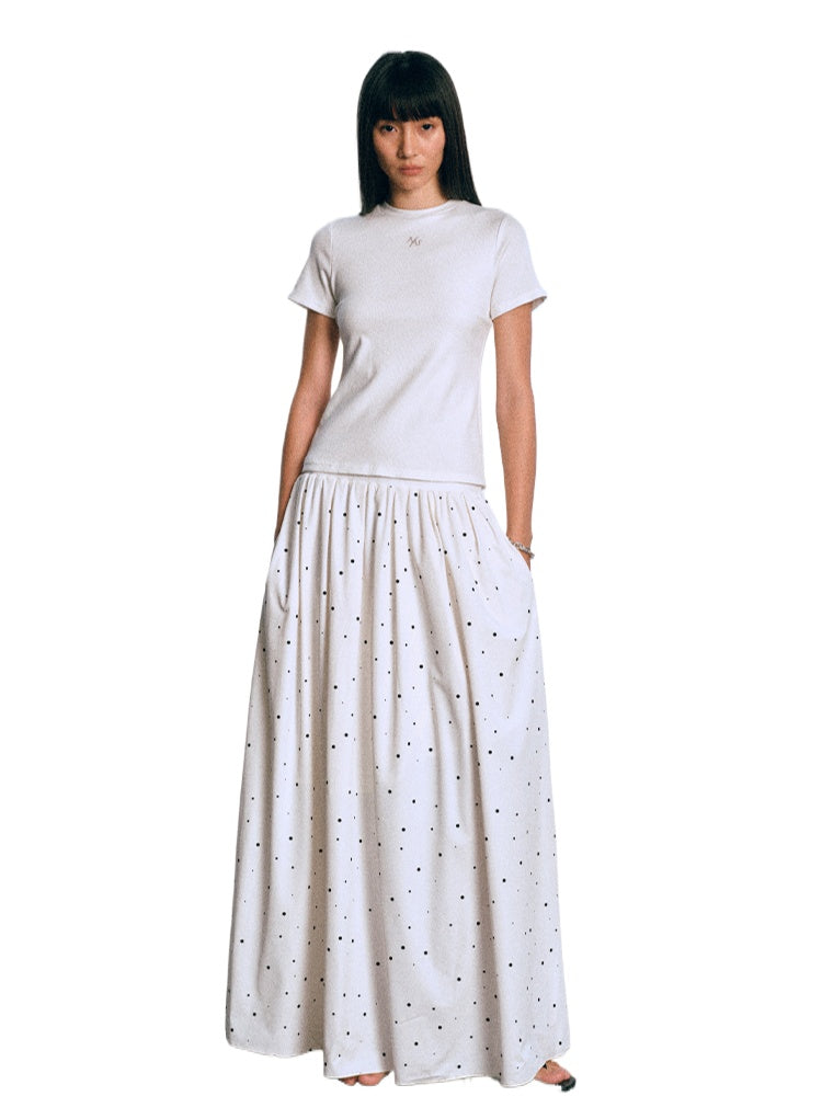 Polka-Dot Patchwork Dress