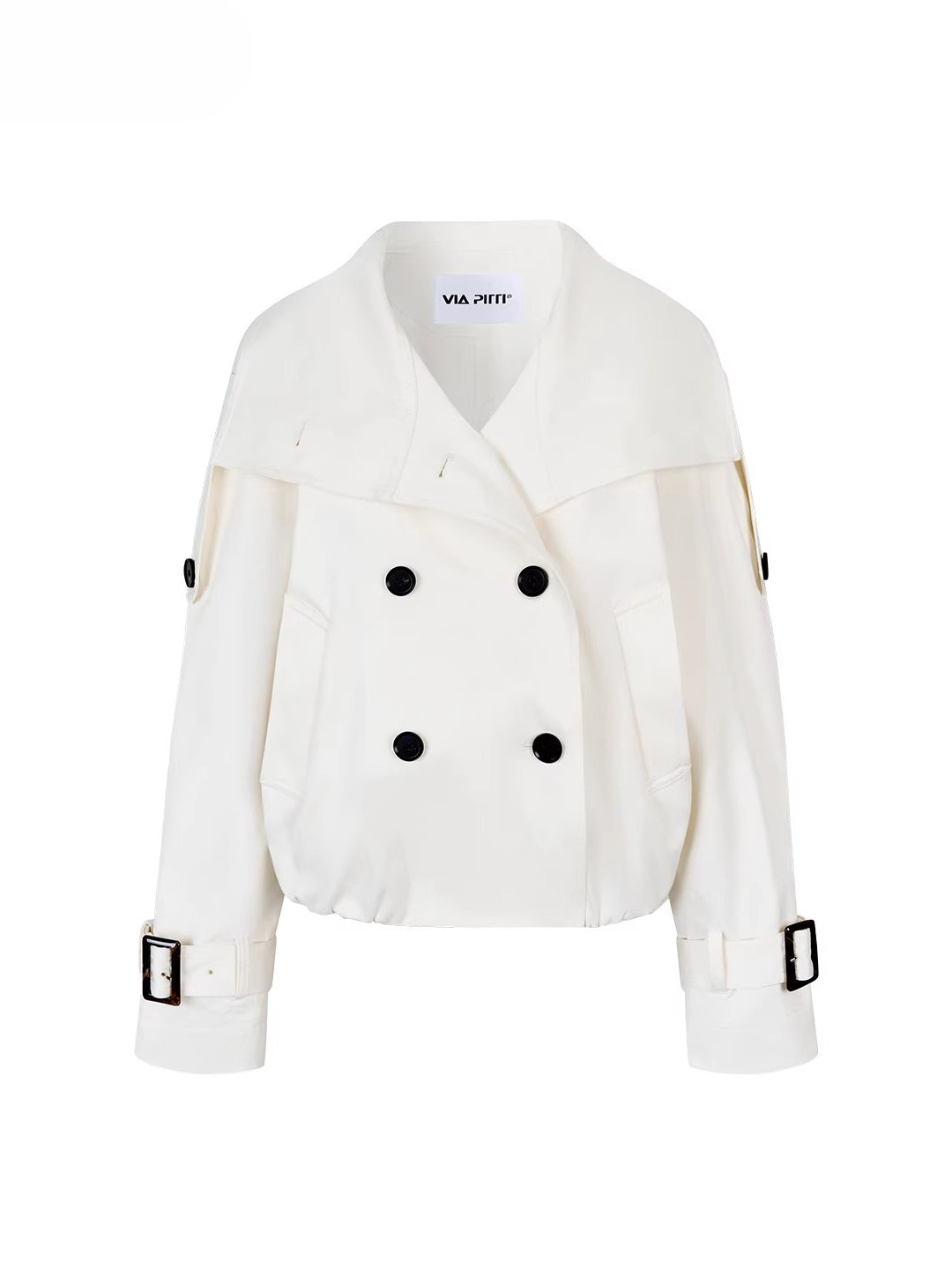 Vintage Pleated Stand Collar Jacket