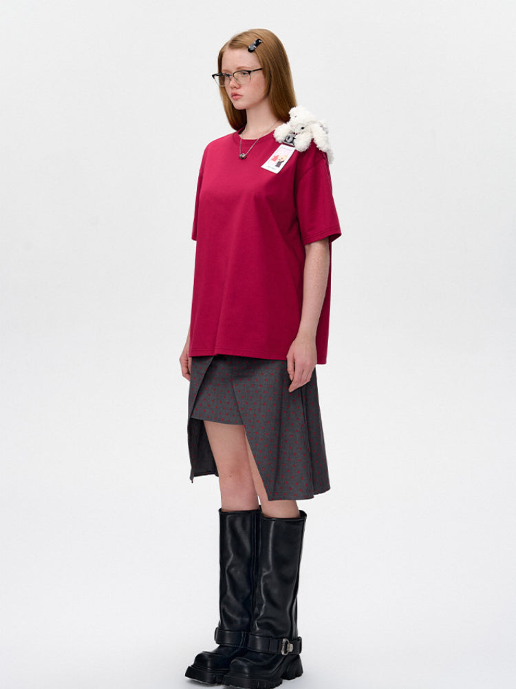 Short Sleeve Fashion Casual Solid Color Round Neck T-shirt