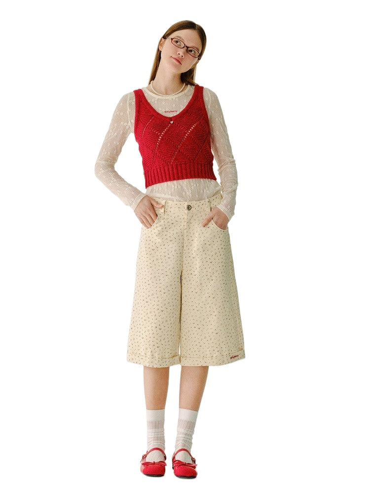 Pure Cotton Wide-Legged 5-Point Shorts