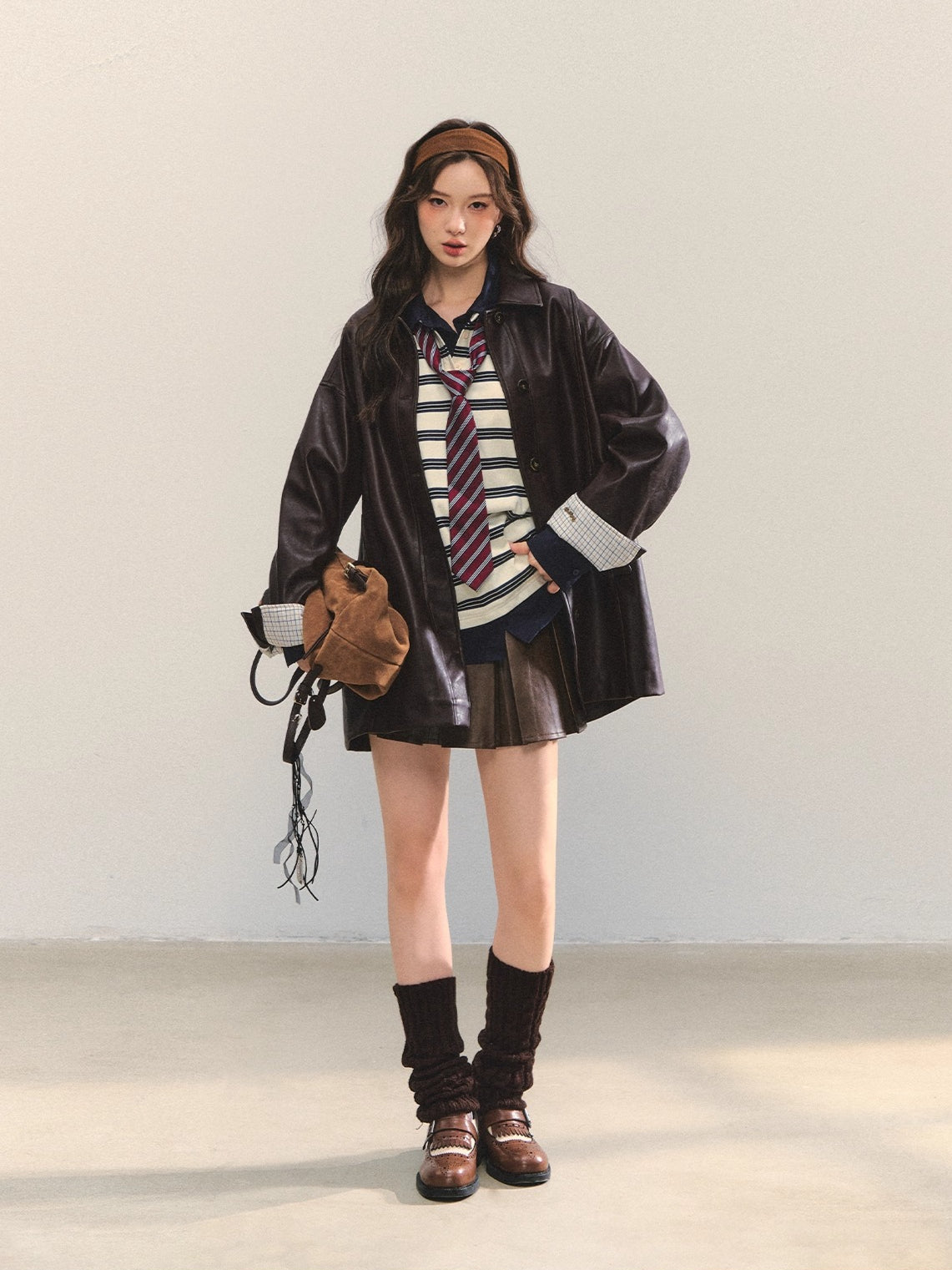 Contrast-Stripe Polo 2-in-1 Sweatshirt