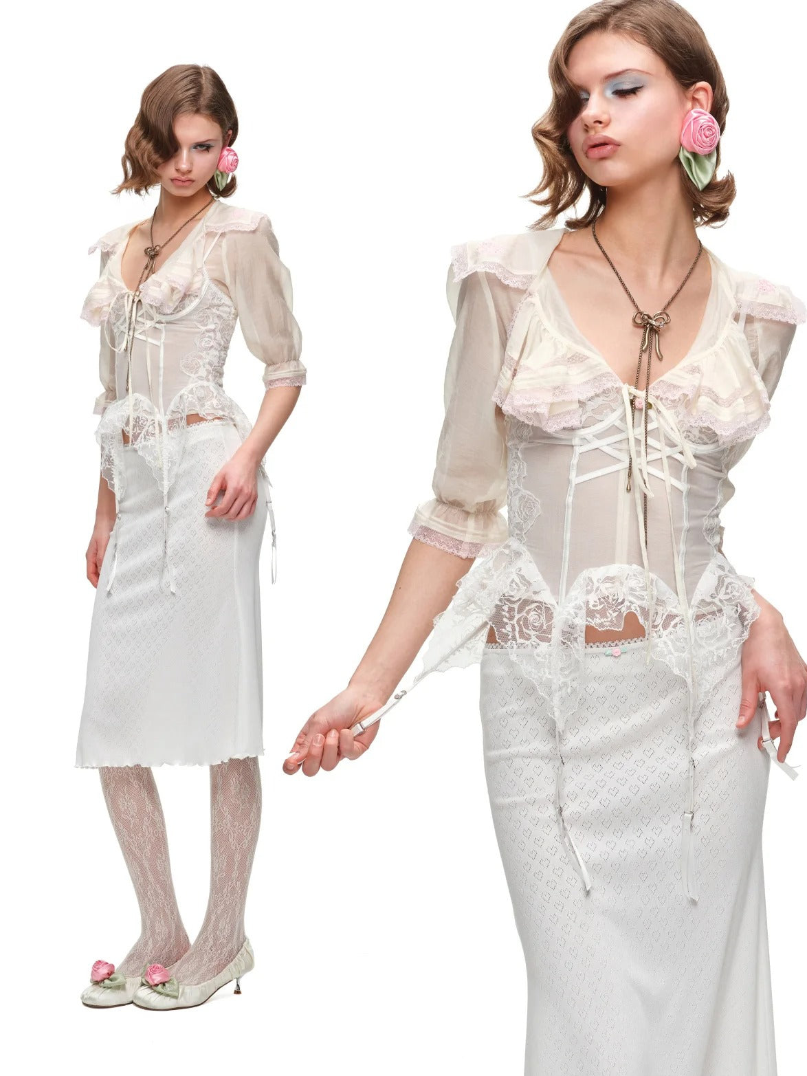 Sailor Collar Chiffon Blouse