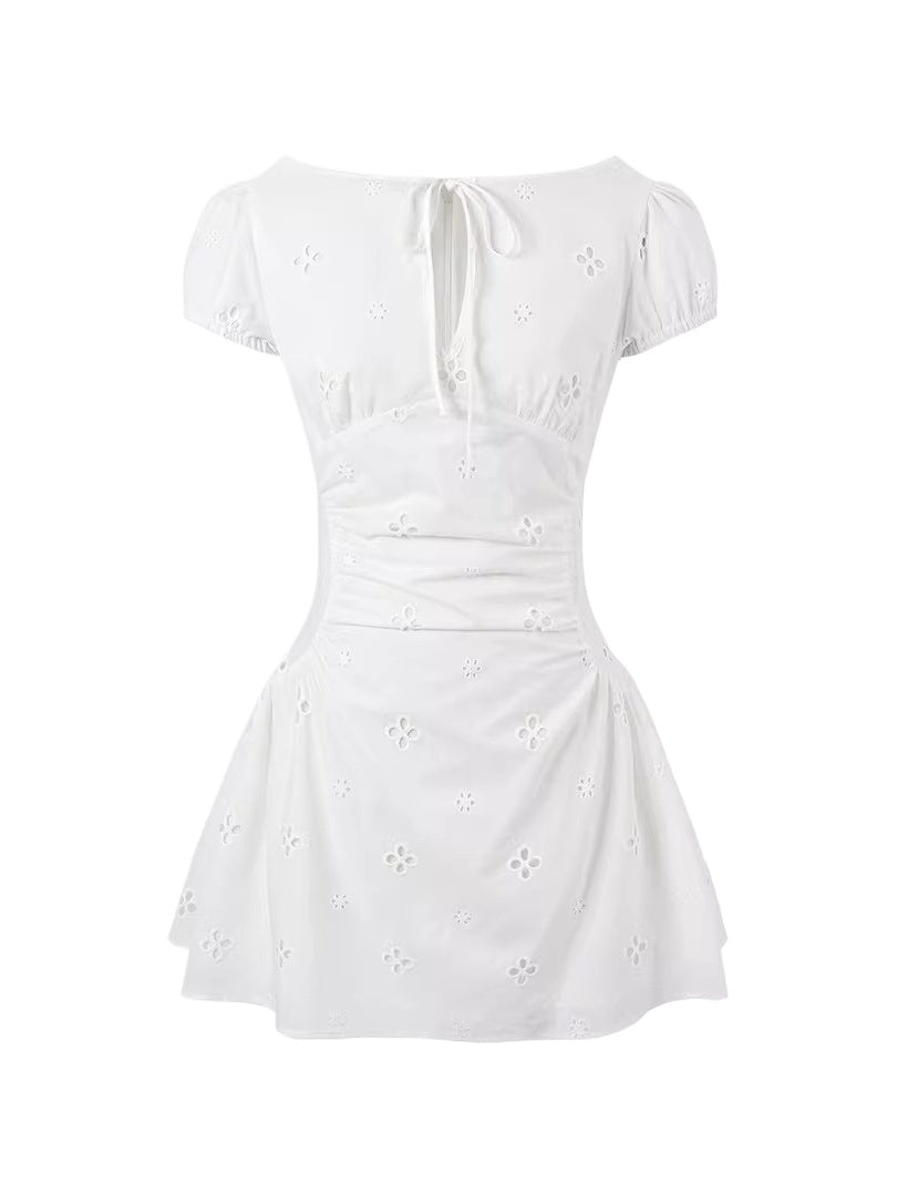 Embroidered Bow Dress