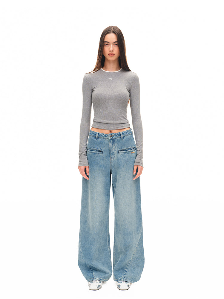 Modern Contrast-trim Regular-shoulder T-shirt