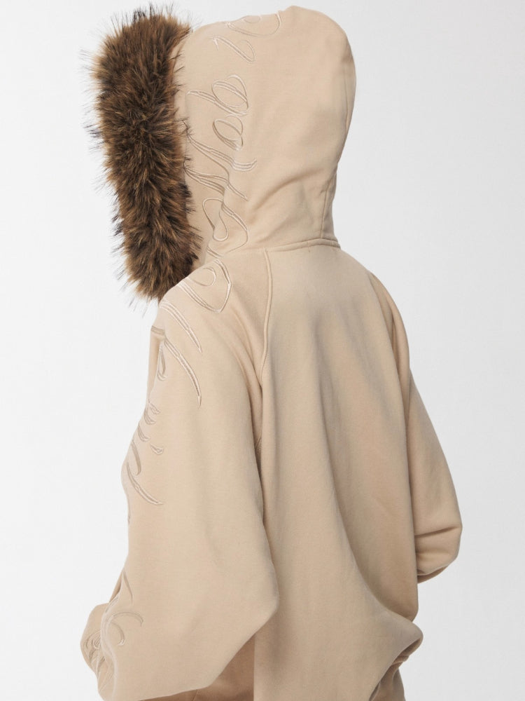 Script Embroidery Hoodie Sweat Set