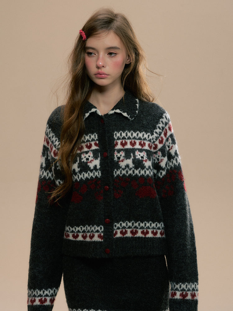 Fair Isle Westie Sweater & Skirt Set
