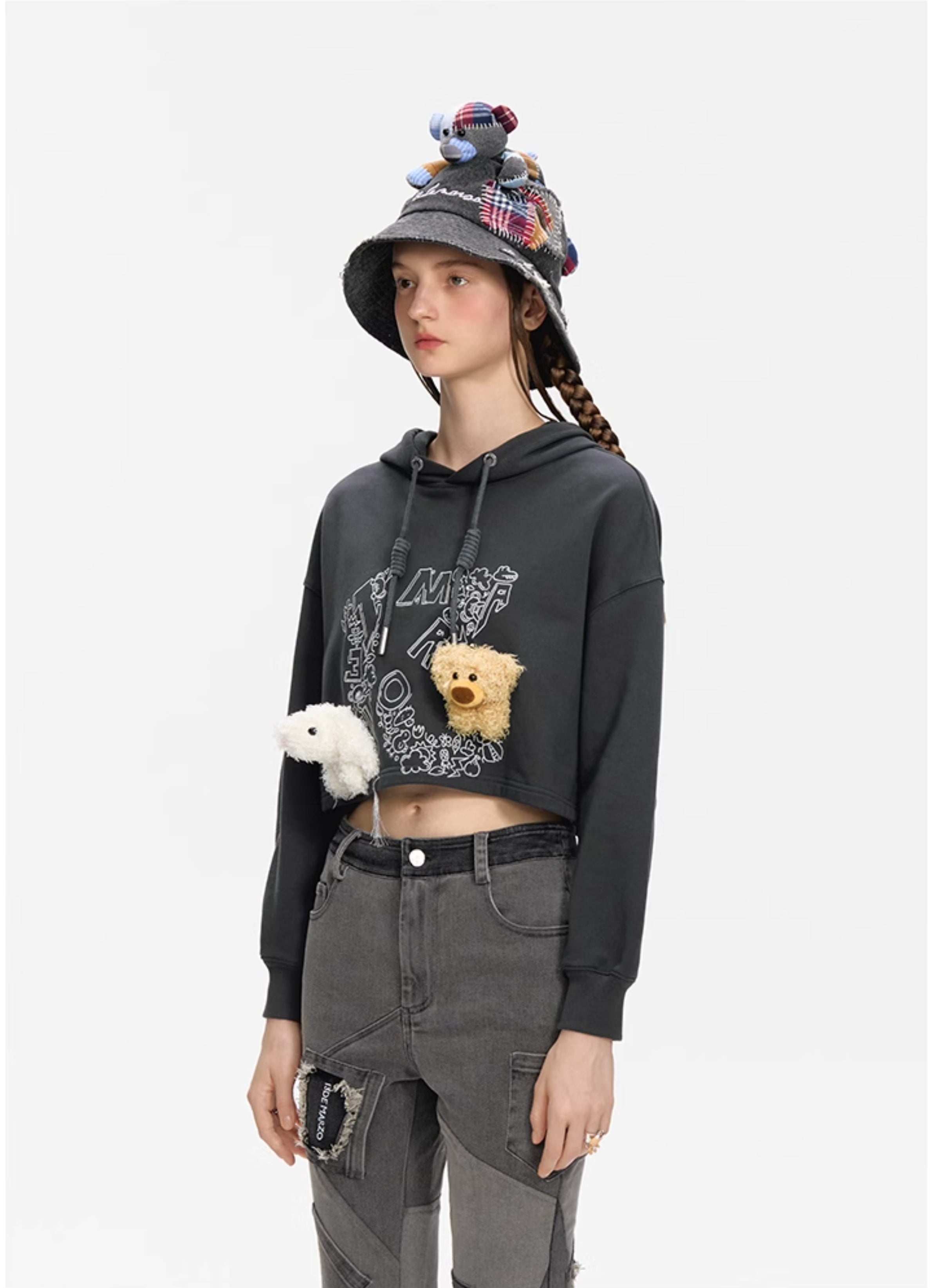 Embroidery Logo Pattern Hoodie