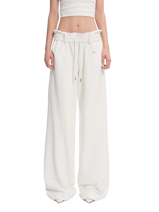 White & Blue Volcano Washed Denim Pants