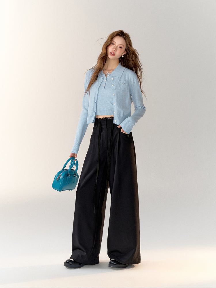Butterfly Knot Soft Wool Sweater & Vest Set